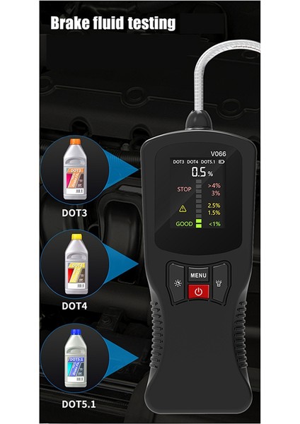 V066 Fren Yağı Dedektörü Araba Fren Yağı Nem Içeriği Test Cihazı Fren Yağı Dijital Ekranını Tanılar (Yurt Dışından) fiyatları