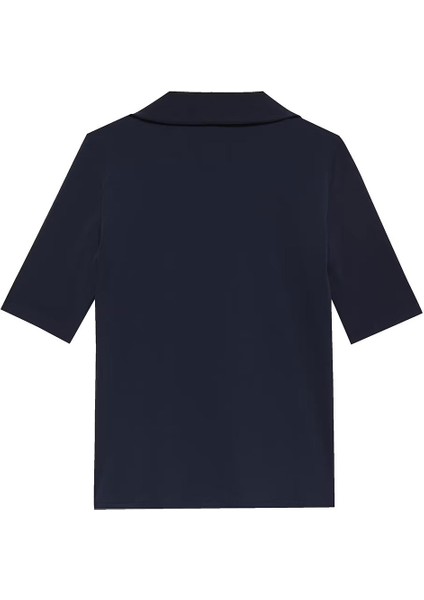 Kadın Hs Crepe Jersey Polo Yaka T-Shirts – Lacivert fiyatları