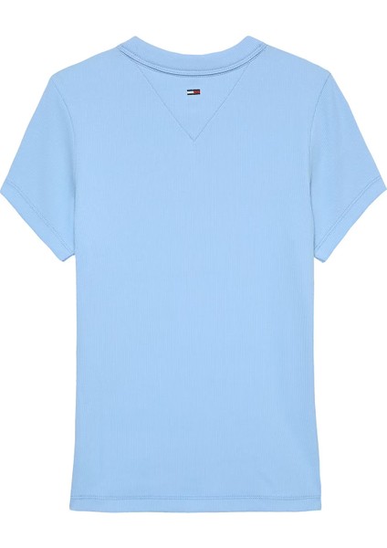 Kadın Tjw Slim Script Label Ss Kısa Kollu T-Shirt - Açık Mavi fiyatları