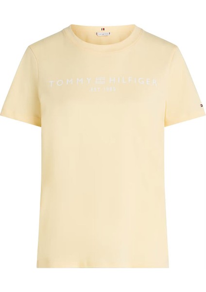 Kadın Regular Corp Logo T-Shirt - Sarı