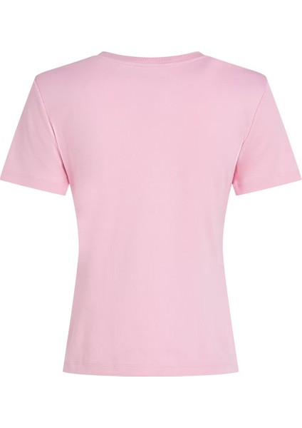 Kadın Slim Cody Açık Bisiklet Yaka Kısa Kollu T-Shirt - Pembe fiyatları