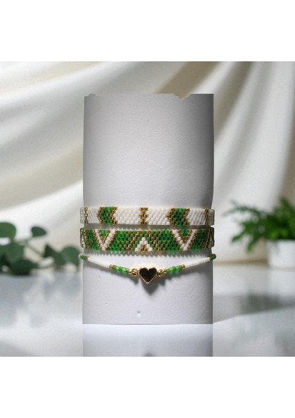 Etnik Desenli El Yapımı 3’lü Miyuki Boncuk Bileklik Seti |ETSVK03