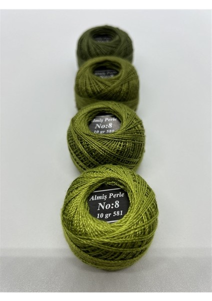 Almiş Perle Etamin-Kanaviçe 4 Lü Iplik Seti (10 Gr-No:8) 936-469-580-581