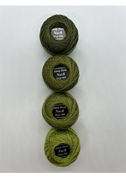Almiş Perle Etamin-Kanaviçe 4 Lü Iplik Seti (10 Gr-No:8) 936-469-580-581