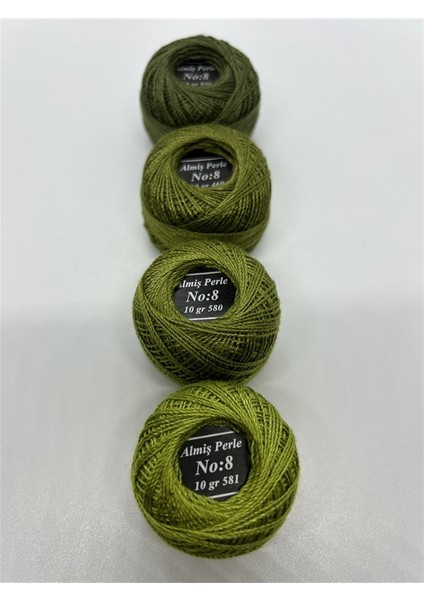Almiş Perle Etamin-Kanaviçe 4 Lü Iplik Seti (10 Gr-No:8) 936-469-580-581