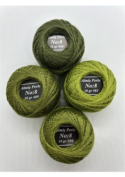 Almiş Perle Etamin-Kanaviçe 4 Lü Iplik Seti (10 Gr-No:8) 936-469-580-581