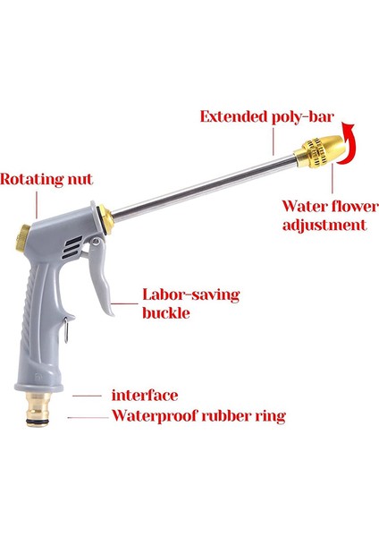 Yüksek Basınçlı Su Hortumu Ucu Uzun Sprey Ucu Bahçe Hortumu Araba Yıkama, Evinizi, Arabanızı, Bahçenizi Temizlemek Için Uygun (Yurt Dışından) indirimleri