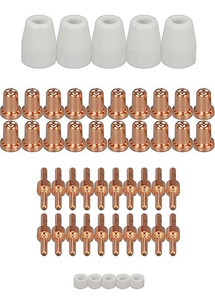 50 Adet Plazma Kesici Sarf Malzemeleri Torç Ucu Elektrot Nozulları Kiti Pt-31 Jg-40 WSD-LG40 Uyumlu Cut 50D 50 40 Plazma Kesici (Yurt Dışından)