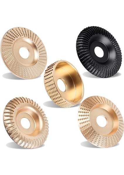 5 Adet Açı Taşlama Makinesi Ahşap Oyma Diski Seti, 4 ve 4 1/2 Açı Taşlama Makinesi Ataşmanları 5/8 Inç Mil, Kütük Taşlama Aleti (Yurt Dışından)