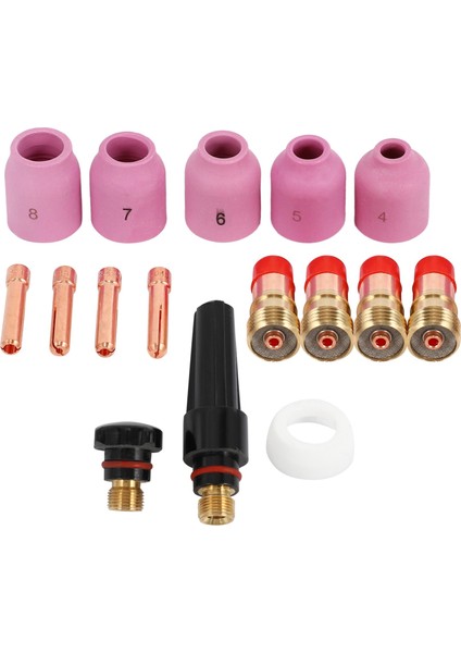 Tıg Kaynak Torçları Kısa Gazlı Lens Pensleri Alümina Nozulları Sr Wp 17 18 26 Serisi Için Arka Kapak Takımı 16 Adet (Yurt Dışından)