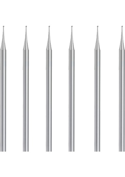 6 Adet Küresel Freze Seti, 3/32 Inç Saplı Küre Frezeler Mücevher Oyma Uçları (1mm) (Yurt Dışından)