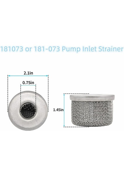 4 Adet 181073 Veya 181-073 Pompa Giriş Süzgeci, Elek Filtresi 1/2ın Npt Dişli Paslanmaz Çelik Havasız Boya Püskürtücü Için (Yurt Dışından) modelleri