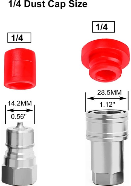 Iso-B 1/4 Hidrolik Hızlı Bağlantı Elemanı Erkek Toz Kapağı ve Dişi Tapa Kapağı, Hidrolik Hızlı Bağlantı Elemanına Uygun (Yurt Dışından) indirimleri