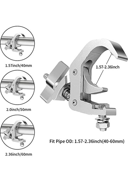 4packstage Aydınlatma Klipsi Kancası, Alüminyum Alaşımlı Profesyonel Raf Kelepçesi, Baş Sahne Sahne Aydınlatma Armatürlerini Taşımak Için (Yurt Dışından) modelleri