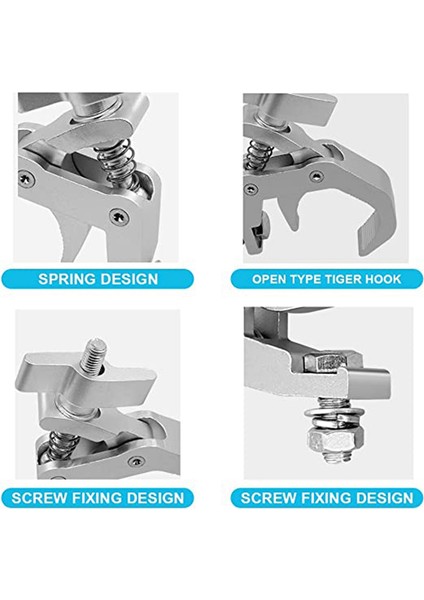 4packstage Aydınlatma Klipsi Kancası, Alüminyum Alaşımlı Profesyonel Raf Kelepçesi, Baş Sahne Sahne Aydınlatma Armatürlerini Taşımak Için (Yurt Dışından) fırsatları