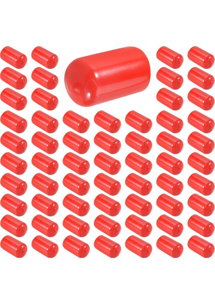 100 Adet Kauçuk Uç Kapakları 12MM Id Pvc Yuvarlak Boru Cıvata Kapağı Kapağı Vida Dişi Koruyucuları Kırmızı (Yurt Dışından) modelleri