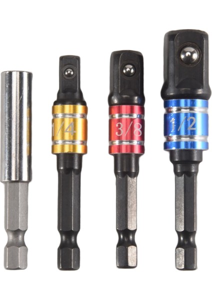 Parça Darbeli Sürücü Soket Adaptörü Seti Manyetik Uzatma Uç Tutucusu ile 1/4 Inç Altıgen Şafttan Kare Sokete Elektrikli Matkabı Somun Sürücüsüne Çevirin (Yurt Dışından)