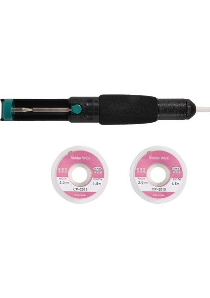Lehim Fitili ve Lehim Sökme Pompası Lehim Emici ve Lehim Sökme Fitili 2 Adet Lehim Örgüsü (2mm Genişlik, 1,5m Uzunluk) (Yurt Dışından)