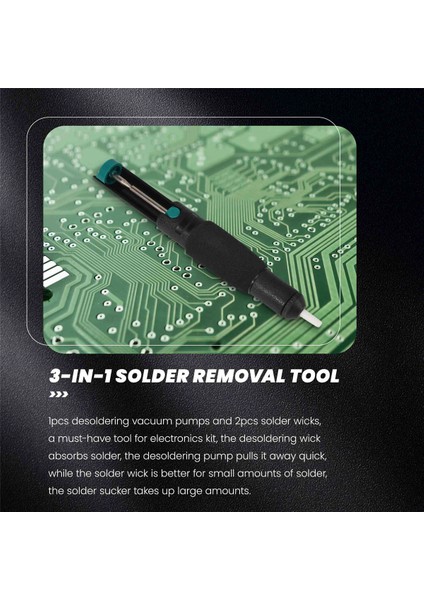 Lehim Fitili ve Lehim Sökme Pompası Lehim Emici ve Lehim Sökme Fitili 2 Adet Lehim Örgüsü (2mm Genişlik, 1,5m Uzunluk) (Yurt Dışından) fırsatları