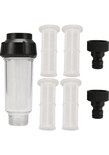 Su Filtresi Bahçe Hortumu, 3/4 Inç Su Ön Filtresi Su Filtresi Seti 5 Filtre Eklentisi + 2 Hızlı Adaptör (Yurt Dışından)