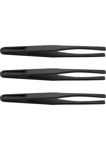 115MM Uzun Düz Uçlu Siyah Plastik Anti-Statik Cımbız 3 Adet (Yurt Dışından)