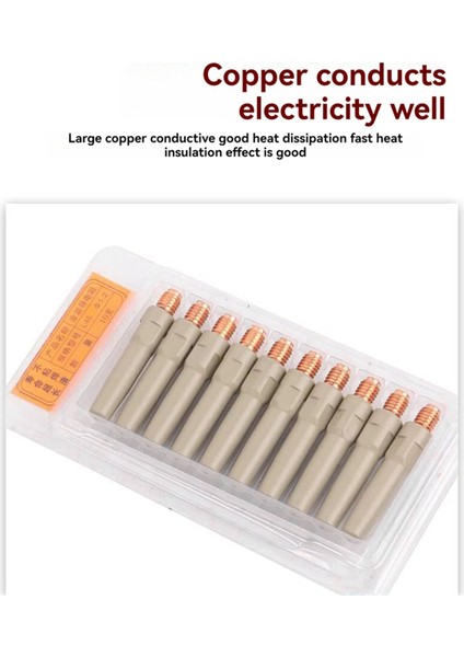 10 Adet Kaplamalı Iletken Nozul, Iki Yönlü Kaynak Iletken Nozul, Tel Tıkanıklığı Yok ve Kaynak Cürufu Yok 8.8X45X1.2 (Yurt Dışından) fırsatları