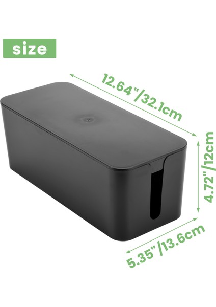 Kablo Yönetim Kutusu, Kablo Saklama Kutusu, Priz Grubunu Gizlemek Için Kullanılır, Ev/ofis Için Uygun (Siyah) (Yurt Dışından) fırsatları