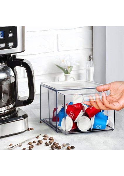 2 Adet K Kupası Düzenleyici Kahve Pod Saklama Kabı Yığılabilir Çekmeceler Krema Şeker Kahve Barı Düzenleyici (Yurt Dışından) modelleri