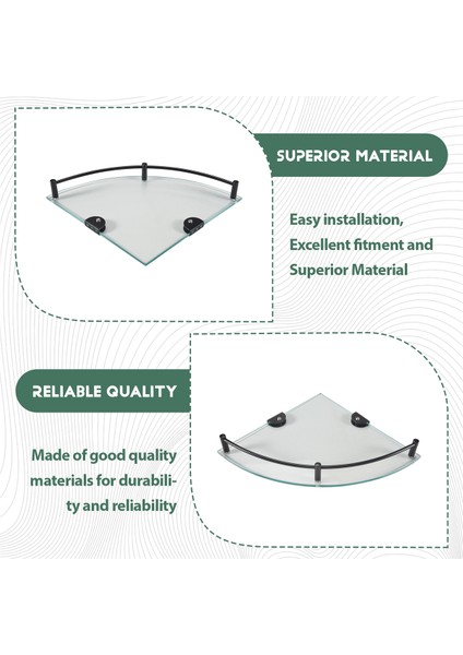 Banyo Rafları, Banyo Cam Köşe Rafı Duvara Monte, Duş Jeli/sabun Saklamak Için Temperli Cam Raf-A (Yurt Dışından) indirimleri