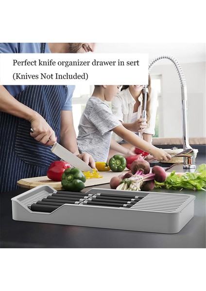 Bıçak Tutucu, Çekmecede Bıçak Bloğu Tutucu Genişletilebilir Çatal Bıçak Tepsisi Mutfak Çekmecesi Düzenleyici Eklentisi - 11 Bıçak Tutar (Yurt Dışından) indirimleri