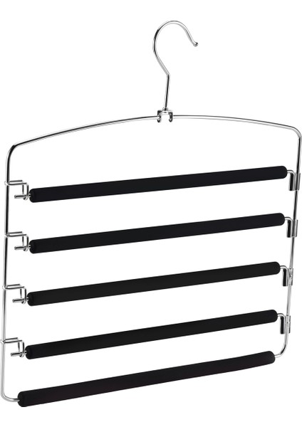 Pantolon Askıları 5 Katmanlı Metal Gevşek Sihirli Askılar Kaymaz Köpük Dolgulu Salıncak Kol Yerden Tasarruf Sağlayan Askı Giysi Dolabı Depolama Düzenleyici Pantolon ve Giysiler Için (Yurt Dışından) fiyatları