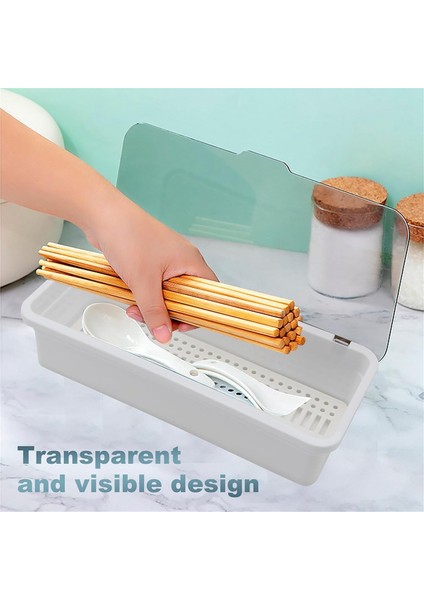 Kapaklı Çatal Bıçak Tepsisi, Kapaklı Alet Saklama Plastik Çatal Bıçak Tepsisi, Çatal Bıçak Çekmecesi Düzenleyici Alet Saklama Kabıd (Yurt Dışından) fırsatları