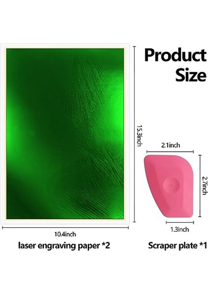 Lazer Gravür Işaretleme Renkli Kağıt, 2 Adet Yeşil Işaretleme Kağıdı, Fiber Lazer Işaretleme Için 15.3X10.4 Inç Lazer Gravür Kağıdı (Yurt Dışından) indirimleri