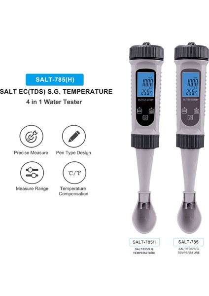 4 In 1 Dijital Su Test Cihazı Salt Sg Sıcaklık Ölçer Yüksek Doğruluk Su Kalitesi Test Kalemi Ölçüm Cihazı Su B Için (Yurt Dışından) fırsatları