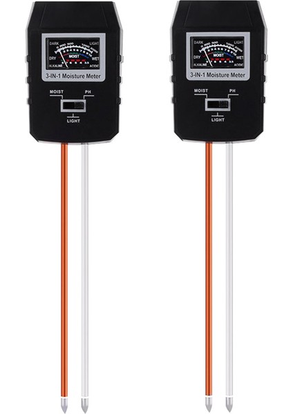 2 Paket 3'ü 1 Arada Toprak Nem Ölçer, Nem Ph Işık Test Cihazı, Bahçe, Çim, Çiftlik Için Bitki Su Toprak Monitörü Test Aracı (Yurt Dışından)