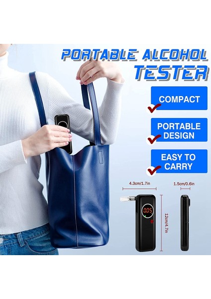 Alkol Breathalyzer, Dijital Ekran Sınıf Doğruluğu Alkol Nefes Test Cihazı, 10 Ağızlıklı Taşınabilir Alkol Test Cihazı (Yurt Dışından) fırsatları