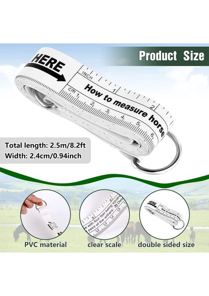 At Yüksekliği Ağırlık Bandı At Ölçme Bandı Pvc At Ölçme Çubuğu Hayvancılık Vücut Ölçme Aracı, 8.2 Feet Uzun (Yurt Dışından) modelleri