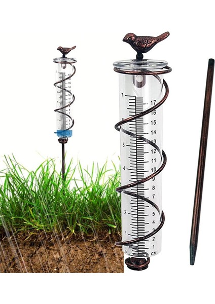 7l Kapasiteli Cam Spiral Yağmur Ölçer,dökme Demir Kuş Askılı Yağmur Ölçer,metal Çerçeveli Bahçe Yağmur Suyu Ölçer Ölçümü (Yurt Dışından) fırsatları