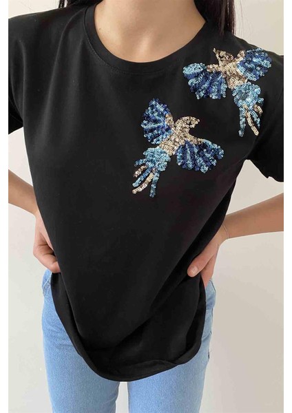 Çift Kuş Bisiklet Yaka Tişört modelleri