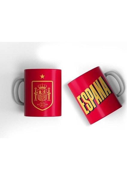 Ispanya Euro 2024 Ispanya Kupa Bardak Espana Tasarım Baskılı Kahve Kupası Hediye Porselen Kupa