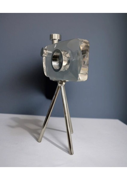 Tripot Ayaklı Kristal Gümüş Cam Fotoğraf Makinası fiyatları