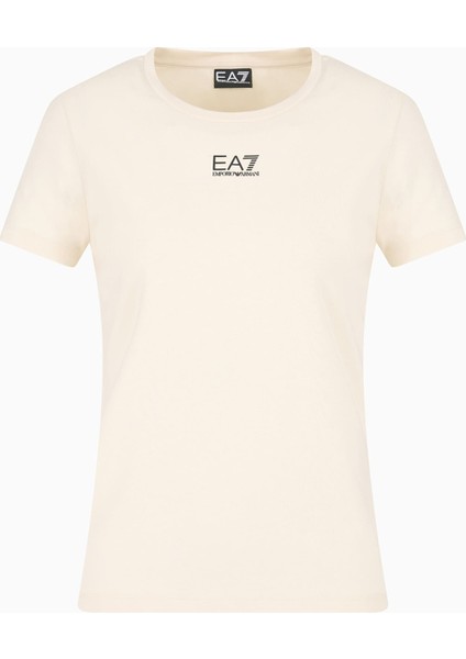 Kadın Bisiklet Yaka T-Shirt - Krem fırsatları