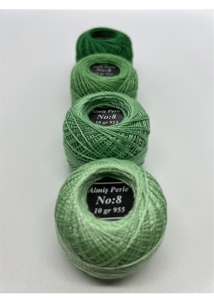 Almiş Perle Etamin-Kanaviçe 4 Lü Iplik Seti (10 Gr-No:8) 909-912-913-955