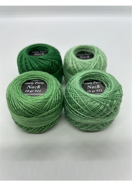 Almiş Perle Etamin-Kanaviçe 4 Lü Iplik Seti (10 Gr-No:8) 909-912-913-955