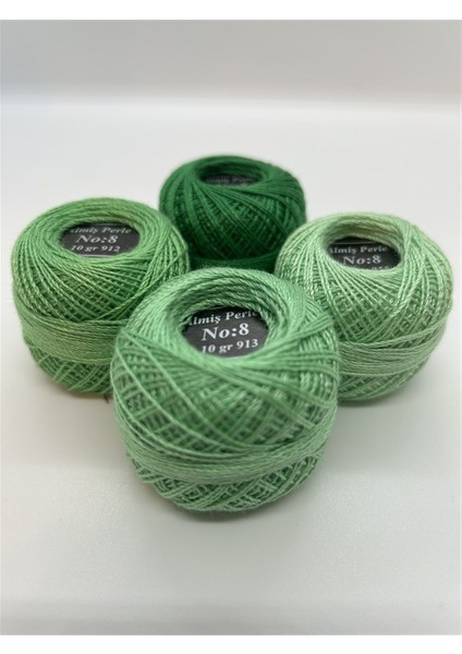 Almiş Perle Etamin-Kanaviçe 4 Lü Iplik Seti (10 Gr-No:8) 909-912-913-955