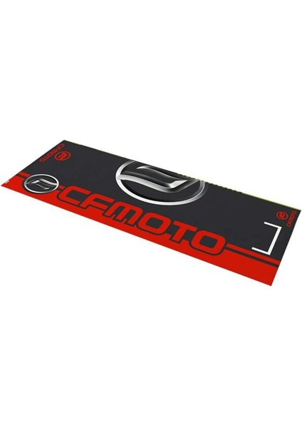 Cf Moto Uyumlu Kırmızı Desenli 80 x 220 cm Kaydırmaz Motosiklet Halısı