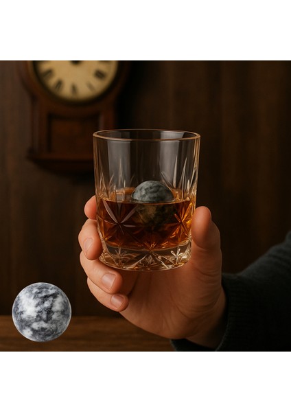 Neptün Seri Küre Granit Mermer Viski Taşı Hediye Kutusunda 1 Adet fırsatları