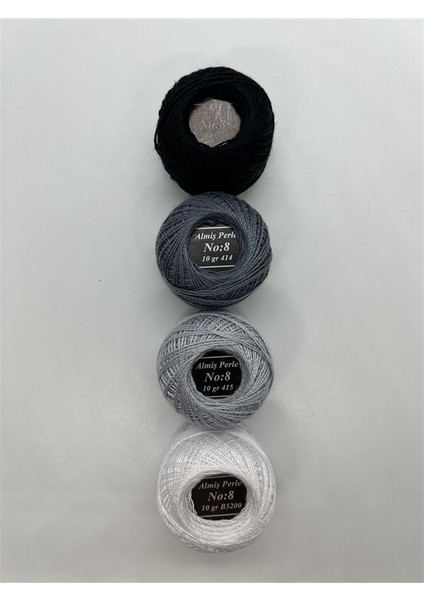 Almiş Perle Etamin-Kanaviçe 4 Lü Iplik Seti (10 Gr-No:8) 310-414-415-B5200