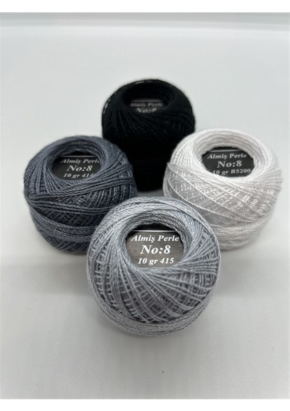 Almiş Perle Etamin-Kanaviçe 4 Lü Iplik Seti (10 Gr-No:8) 310-414-415-B5200