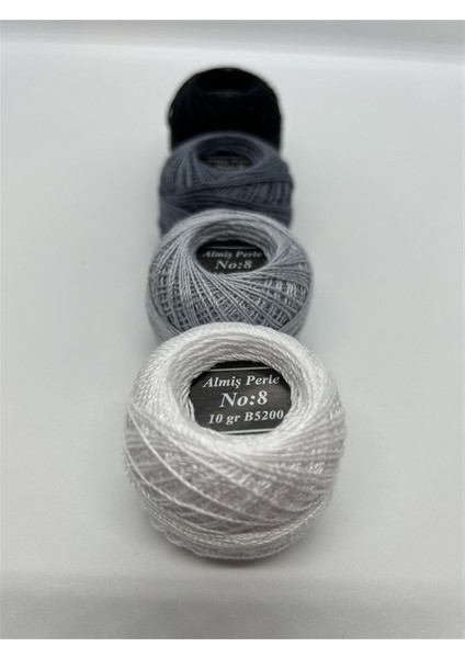 Almiş Perle Etamin-Kanaviçe 4 Lü Iplik Seti (10 Gr-No:8) 310-414-415-B5200